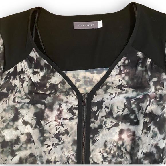 Mint Velvet Asymmetrical Grey Marble Long Sleeve Tunic Blouse UK 12 / US 8 - Picture 8 of 15